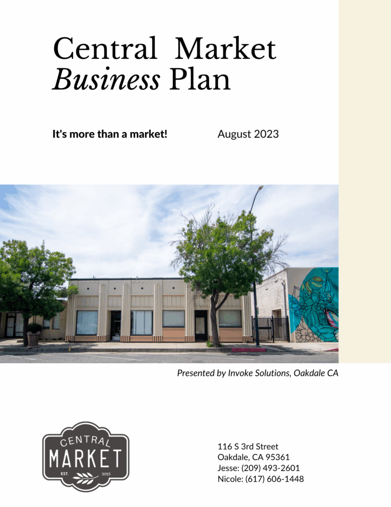 Central Market Business Plan Cover Page
